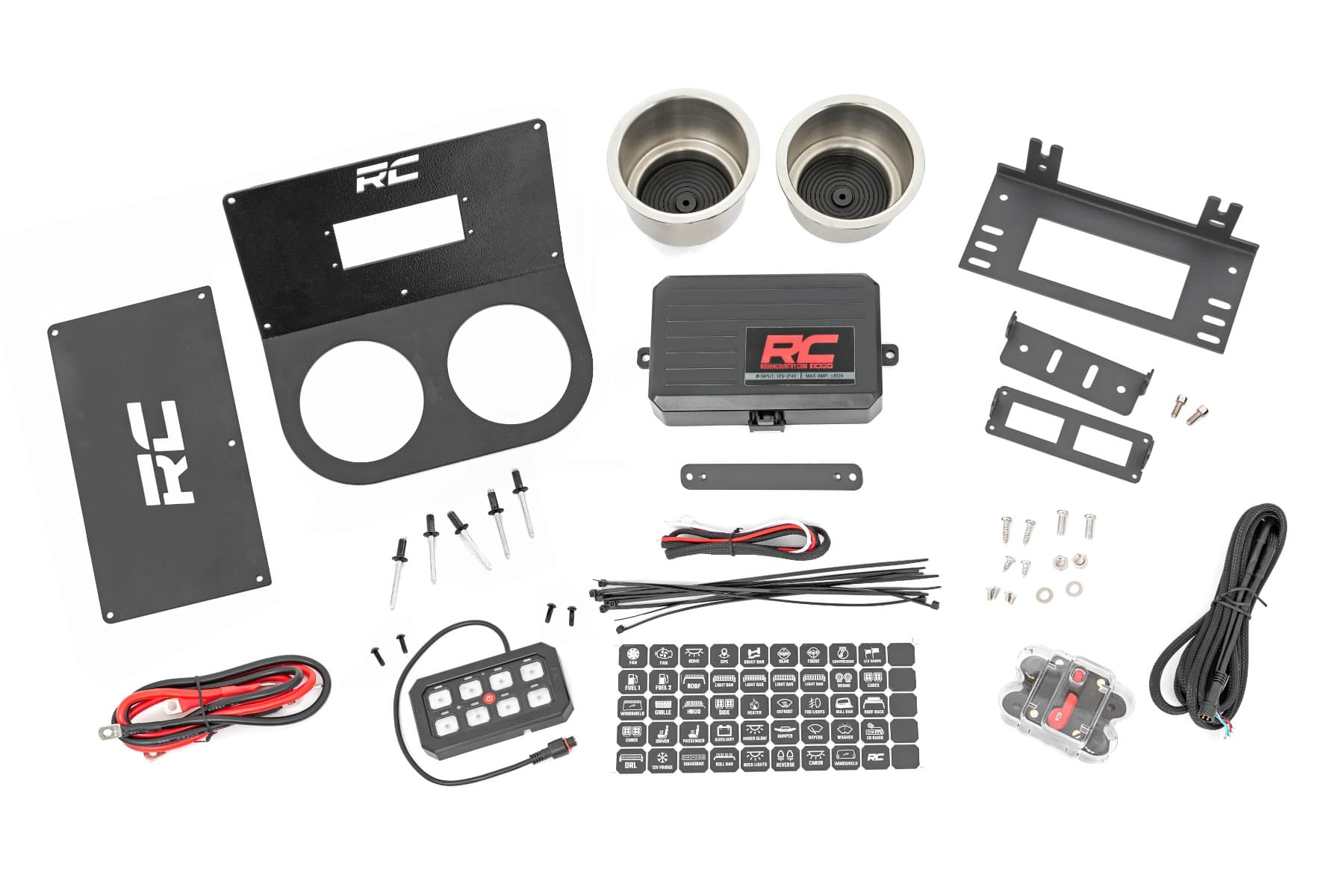 Cup Holder with MLC-8 Switch Panel for Honda Pioneer 1000
