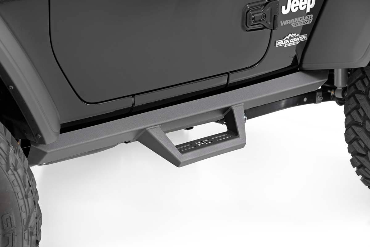 Rough Country running board for Jeep Wrangler (2018–2026)