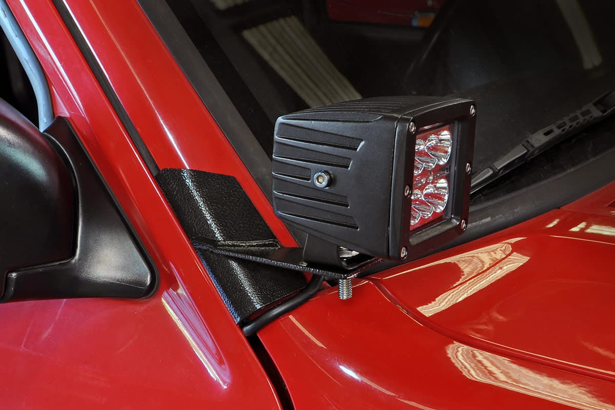 Lower Windshield LED Light Mount for Jeep Cherokee (1984–2001)