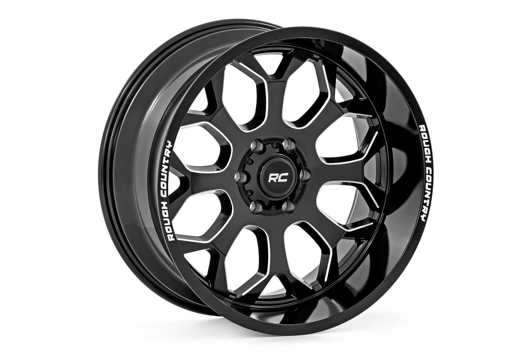 96 Series 8-Spoke Wheel — Gloss Black with Milled Accents — Part 96201006